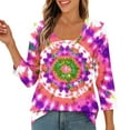 thumbnail image 6 of LiMoi Cute T Shirts for Women Trendy Summer 3/4 Sleeve Tops for Women Oversized Tshirts for Women Summer Tie Dye Shirt Women my items ordered, 6 of 9