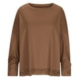 thumbnail image 6 of Dagugfen Plus Size Womens Oversized Shirts Trendy Crewneck Knit Side Slit Fashion Pullover Tops Fall Outfits, 6 of 7