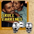 thumbnail image 3 of Pendientes de plata de ley Suplight para hombre con forma de calavera, 3 of 7