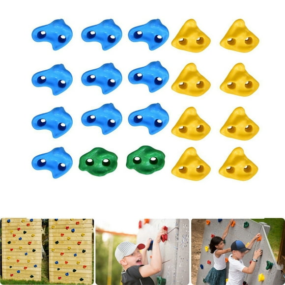 Fdit Rock Climbing Wall Stone,20Pcs Multi-colour Textured Climbing Rocks Wall Stones Kids Assorted Kit Bolt,Rock Wall Stone