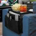 thumbnail image 3 of Non-Slip Armchair Caddy with Cup Holder Arm Rest Organizer TV Remote Control Holder Oxford Sofa Tray Chairs Couch Storage Arm Tidy Armrest Bag Bedside Space Saver Bag for Cellphone Magazines Glasses, 3 of 7