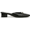thumbnail image 2 of Sam Edelman Women's Ollie Square Toe Mule Black Leather 6.5M, 2 of 5