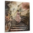 thumbnail image 2 of Designart "Lady s Elegant Descent Downstairs III" Woman Romantic Metal Wall Decor, 2 of 5
