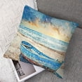thumbnail image 7 of BANET Decorative Throw Pillow Case Pack of 2, Fishing Boat on on Backdrop Grunge Print, Couch Bedroom Living Room Cushion Cover, Orange Blue 22x22in, 7 of 7