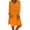 Orange, variant on Suokom Fall Dresses for Women Loose V-Neck Solid Long Sleeve Cotton And Linen Dress for Women Autumn Shirt Dress