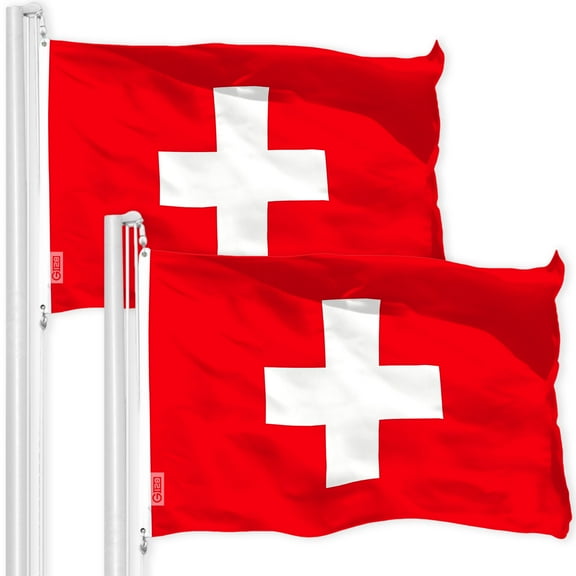 Switzerland Swiss Flag 3x5FT 2-Pack 150D Printed Polyester By G128