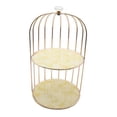 thumbnail image 2 of Estante organizador de Perfume de maquillaje de jaula de pájaro, soporte de Cupcake, bandeja de tocador, estante de hierro para encimera, sala de esta 2 niveles Gloria Estante organizador de maqu, 2 of 5