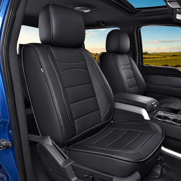 HQBQBUG Full Set 5-Seats Seat Covers Fit for 2007-2025 2026 Chevy Chevrolet Silverado GMC Sierra 1500 2500HD 3500HD Trail Boss Z71 Crew Double Extended Cab Truck Pickup Faux Leather Car Seat Covers
