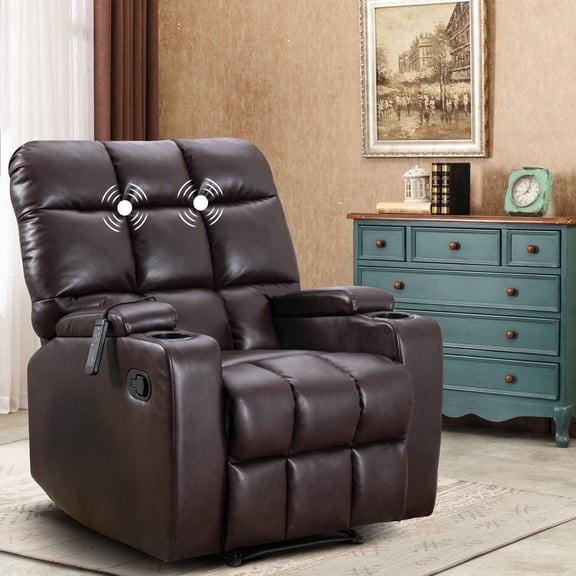 Bonzy Home Massage Recliner Chair, Cup Holders, Storage, Comfortable, for Living Room, Coffee