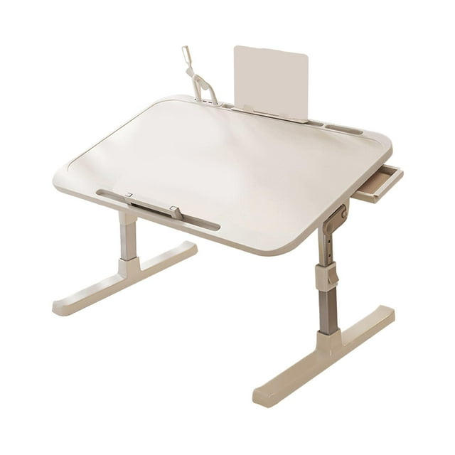 DOLITY Foldable Laptop Bed Table Bed Tray Lap Desk for Living Room Tea Room Working White Style A