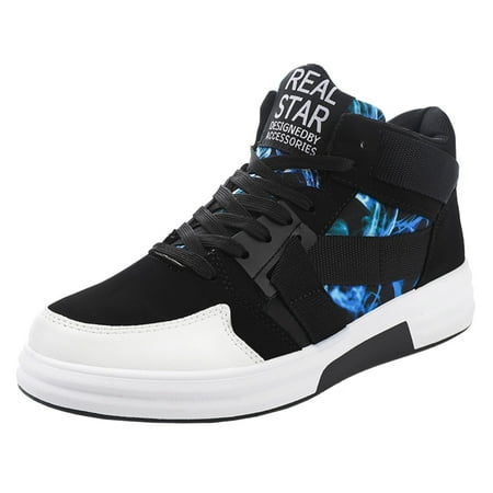 

Women Walking Shoes Lace Up Sports Shoes For Men High Top Shoes Fashion Casual Shoes For Walking casual shoes for Men PU Blue