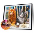 thumbnail image 2 of Diamante pintura gato completo redondo taladro imagen de diamantes de imitación DIY dibujo para el hogar Tmvgtek decoración de arte en el hogar, 2 of 9