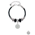 thumbnail image 2 of Delight Jewelry Silvertone Disc with Crystal Heart Mom Celtic Knot Leather Bead Bracelet, 7"+2" Extender, 2 of 4