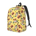 thumbnail image 1 of Disketp Pineapples Sharks In Hawaiian print Canvas Backpack Lightweight Travel Daypack Student Rucksack Laptop Backpack-, 1 of 5