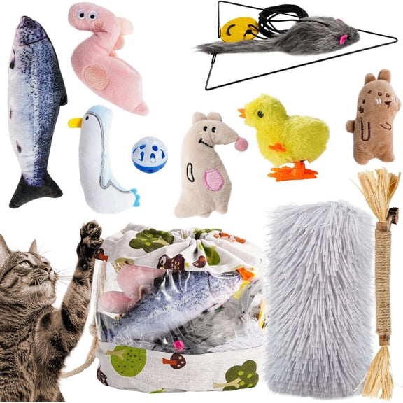 Nocciola 12-in-1 Catnip Playset, Christmas gift, Various Types of Toys for Diverse Gameplay, Interactive Toys Collection for Cats