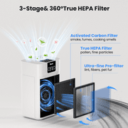 Air Purifier for Home Large Room up to 1800ft²,Air Cleaner with Air Quality Light and Essential Diffuser, AUTO Mode, Sleep Mode, Timer, Lock, for Wildfire Smoke Dust