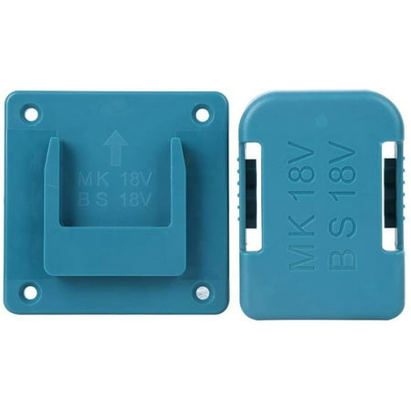

Durable Battery Holder Case Battery Belt Slot Battery Storage Rack Easy to Install for 18V Batteries (Blue)