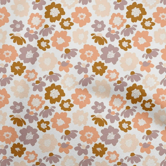 oneOone Viscose Jersey Brown Fabric Asian Retro Floral Dress Material Fabric Print Fabric By The Yard 60 Inch Wide
