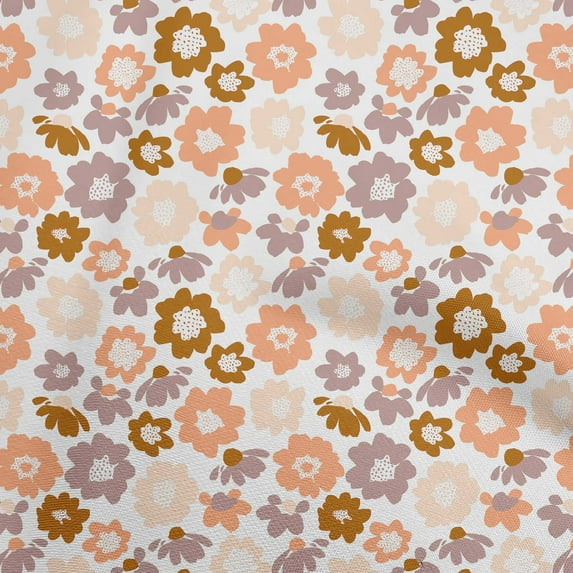 oneOone Rayon Brown Fabric Asian Retro Floral Quilting Supplies Print Sewing Fabric By The Yard 56 Inch Wide
