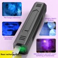 thumbnail image 3 of LED Flashlight 365nm Purple Light Torch 1200mAh Battery Inspection Aluminum Alloy USB Rechargeable Power Bank Money Detector, 3 of 6