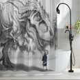 thumbnail image 2 of Dinosaur Little Boy Fabric Shower Curtain Abstract Forest Cartoon Gray Washable Shower Curtains for Bathroom, Waterproof Bath Curtain with Hooks Home Decor 72x72in, 2 of 8