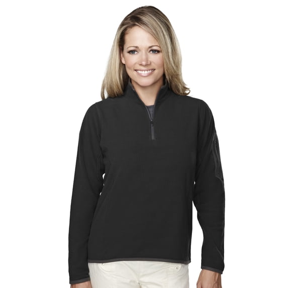 Tri-Mountain Juneau 7046 Quarter Zipper Fleece Pullover, X-Small, Black/Charcoal