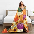 thumbnail image 5 of Thanksgiving Pumpkin Throw Blanket, Cute Autumn Leaf Blanket for Adults, Soft Comfortable Pumpkins Fleece Carpet Blanket for Sofa Bed Couch, 5 of 6