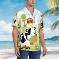 thumbnail image 5 of Daiia Farmfield with Cute Animals Hawaiian Shirt for Men Gentle Cotton Regular Short Sleeve Casual-Large, 5 of 9