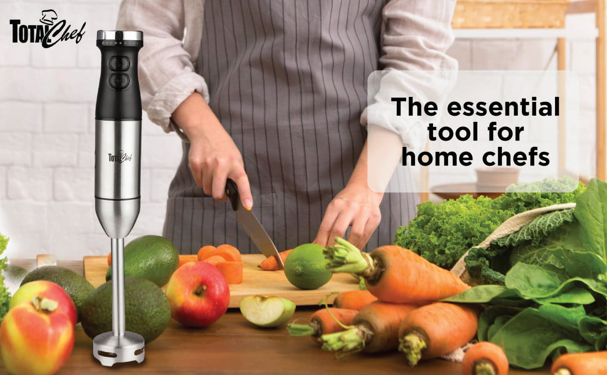 Total Chef Variable Speed Immersion Blender with Turbo Boost, 225 Watts