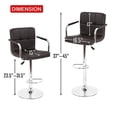 thumbnail image 7 of Set of 2 PU Leather Bar Stools Armrest Counter Stools Swivel Square Counter Height Barstools with Armrest Adjustable Hydraulic Bar Chairs with Upholstered Back & Seat, Brown, 7 of 7