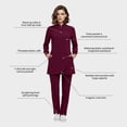 thumbnail image 4 of VIAOLI Women's Medical Scrubs Set - Half Zip Top and Straight Leg Pants, Multiple Pockets for Nurses & Doctors, 4 of 7