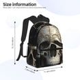 thumbnail image 4 of Lsque Gold Pattern Skull Classic Casual Backpack - Large Capacity Water-Resistant Backpack for School, Work, Travel, and Outdoor Activities, 4 of 8