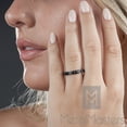 thumbnail image 4 of Metal Masters Womens 3mm Ladies Black Titanium Eternity Engagement Band Wedding Ring Black Pave-Set Cubic Zirconia 8, 4 of 7