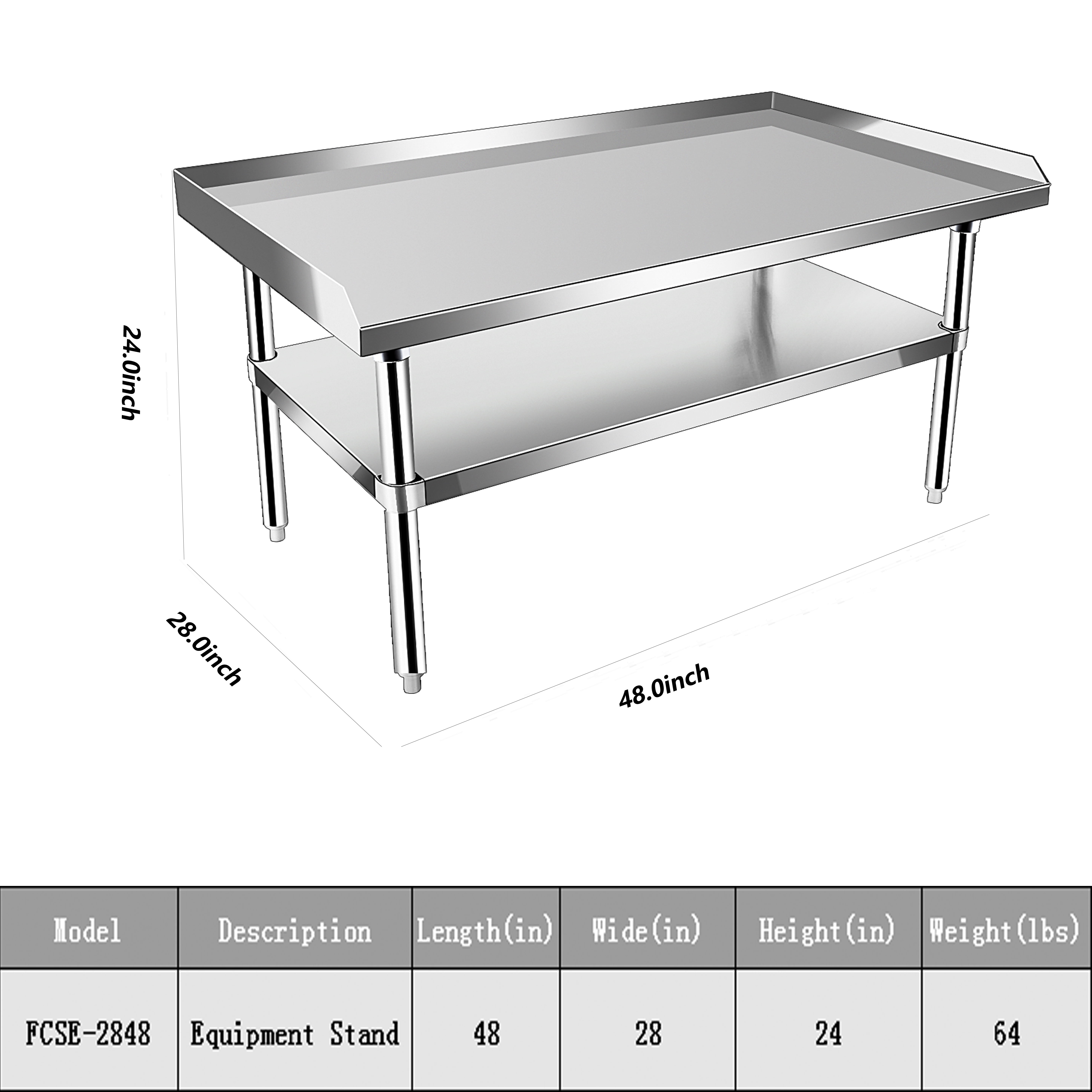 37 x 30 Heavy Duty Stainless Steel Grill Griddle Equipment Stand Base  Table 3