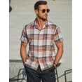 thumbnail image 2 of COOFANDY Mens Short Sleeve Button Down Shirt Plaid Button Up Shirts Casual 75% Cotton Work Shirts, 2 of 7
