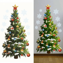 Christmas Xmas Tree Art Decals Removable Window Stickers Wall Home Shop Decor