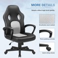 thumbnail image 6 of Lacoo Mid Back Gaming Chair Ergonomic PU Leather Computer Gaming Chair Office Chair with Armrests, White, 6 of 8