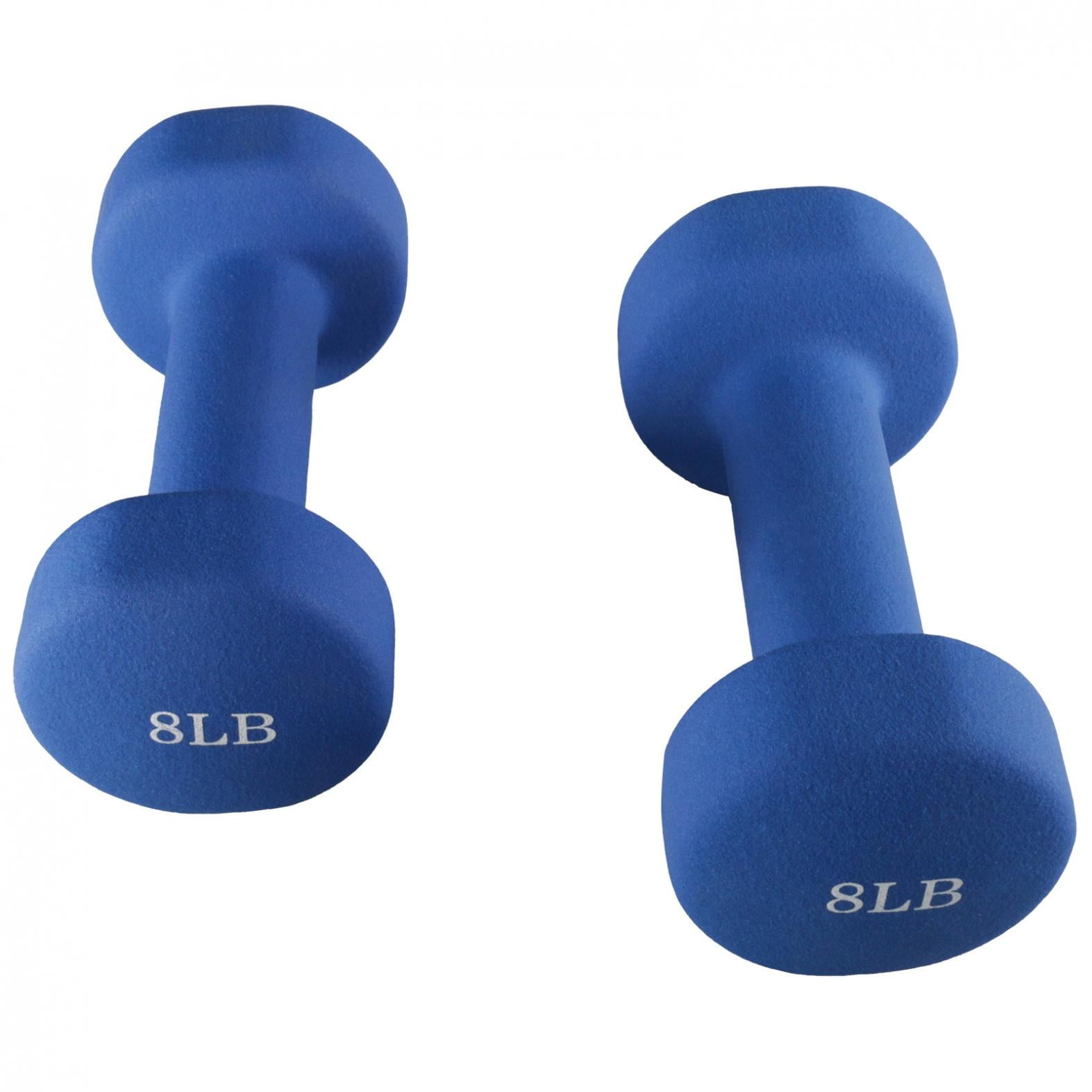 ALEKO Non-Slip Hexagonal Shaped Free Weight Dumbbells Set of 2 10 lbs Blue 