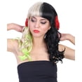 thumbnail image 2 of Melanie Long Curly Wig | w/ Small Red Bows, Black, Green, & Blonde Celebrity Wig | Premium Breathable Capless Cap, 2 of 9
