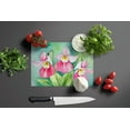 thumbnail image 3 of Minnesota Pink and White Lady�s Slippers in Watercolor Glass Cutting Board Large 12 in x 15 in, 3 of 5