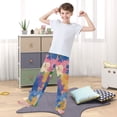 thumbnail image 5 of Kids' Pajama Pants Soft Relaxed Fit Sleep Pants Lounge Pants with Pockets Colorful Splashes and Brushstrokes X-Large, 5 of 9