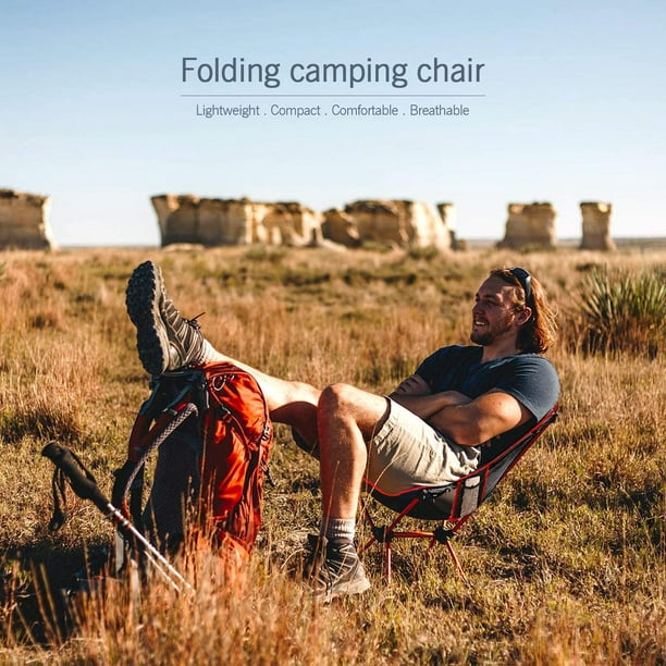 HALO Portable Camping Chairs-Lightweight,Compact,Comfortable,Breathable  Beach Travel Mesh Chair Heavy Duty Folding Camp Chair-Perfect for  Backpacking Hiking Picnic Outdoors Sport with Bag 
