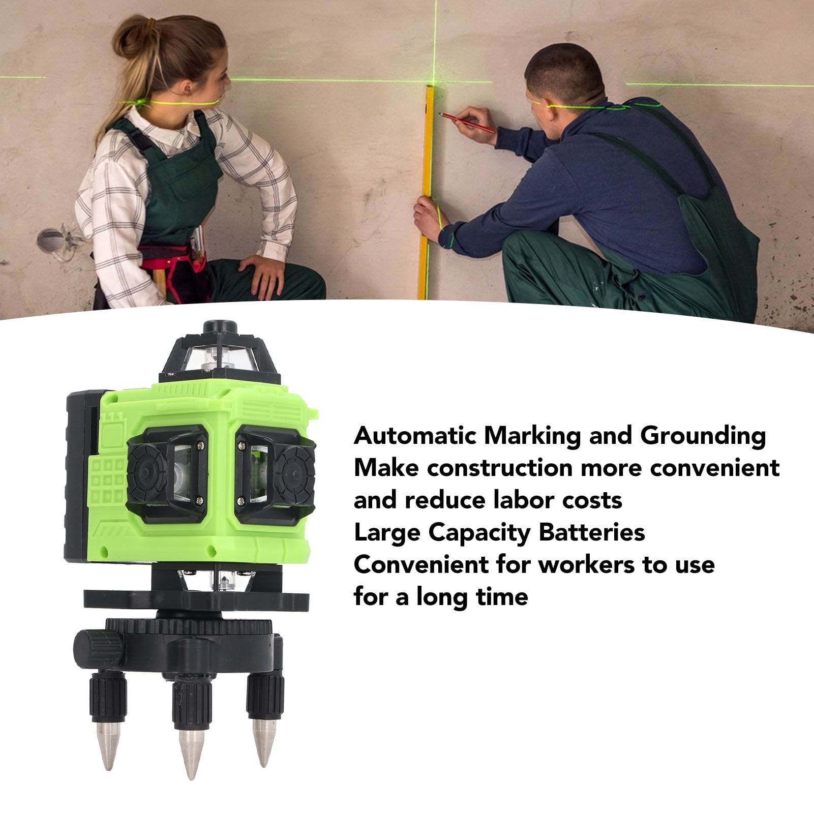 BOKYAN Laser Leveler 16 Line Super Bright Green Beam 4D Self Leveling Tool with Remote Control [cite: 2, 7, 8]