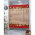 thumbnail image 4 of Christmas Shower Curtain Wood Grain Shower Curtains for Bathroom Decor Pine Cones Holly Leaf Golden Bell Christmas Decoration Bath Curtains Sets with Hooks Waterproof, 36x72 in, 4 of 6