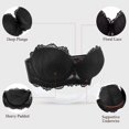 thumbnail image 5 of YANDW Strapless Push Up Bra Lace Underwire Thick Padded Multiway Bra for Women, Black 40C, 5 of 7