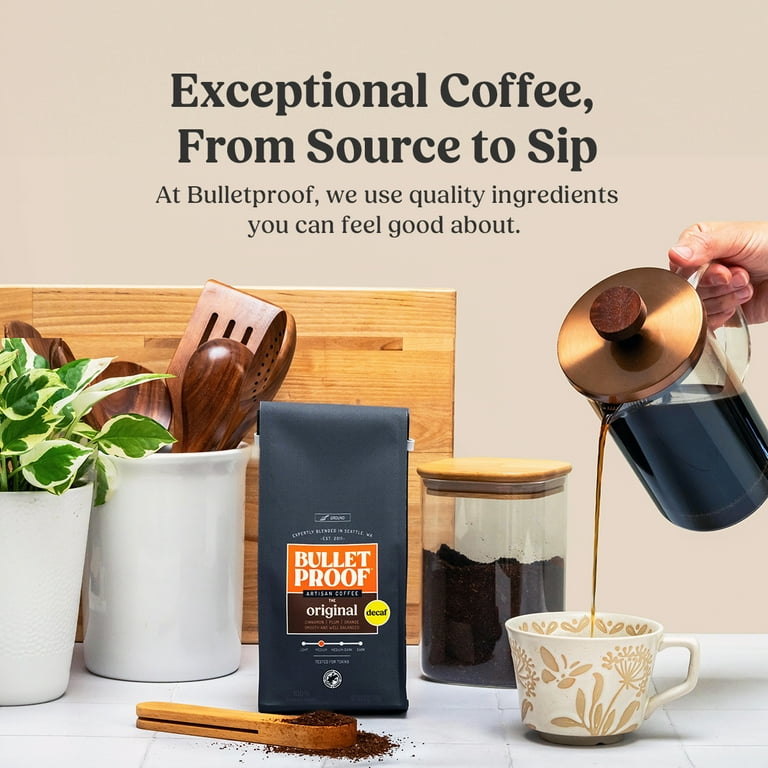 コーヒー Bulletproof Coffee MB*3 Decaf*1 Bulletproof Original Medium Roast Ground Decaf Coffee, 12