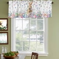 thumbnail image 5 of 2 Panels Bunny Easter Valance for Windows, Spring Floral Rabbits Eggs Farmhouse Light Filtering Kitchen Curtains, Rod Pocket Window Treatment Curtain Valances for Living Room Bedroom, 42"x12", 5 of 9
