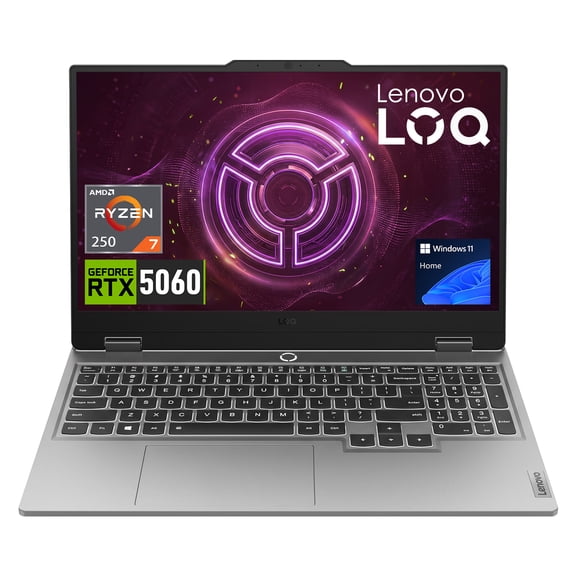 Lenovo LOQ RTX 5060 Gaming Laptop, 15.6" FHD 144Hz, AMD Ryzen 7 250, 16GB DDR5, 512GB SSD, Windows 11 Home