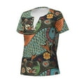 thumbnail image 2 of Naloa Rich Fish Print T-Shirts Short Sleeve V Neck Tees for Women Fashion Tops Trendy Lightweight Soft Casual Summer Outfits Clothes, 2 of 5
