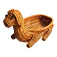 thumbnail image 6 of FOMIYES Brown Simulation Rattan Storage Basket Dog Design for Bread Snacks and Home Decor, 6 of 8